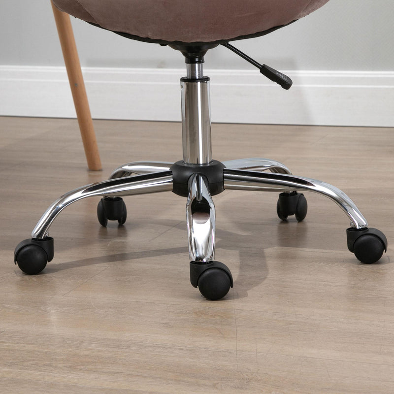 Sedia Poltrona Operativa da Ufficio in Tessuto Vellutato Rosa