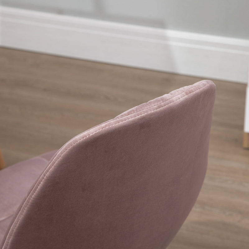 Sedia Poltrona Operativa da Ufficio in Tessuto Vellutato Rosa