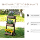 Portapiante Fioriera da Giardino 3 Ripiani 61x48x118 cm in Legno Carbonizzato