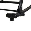 Sedia Sdraio a Dondolo Reclinabile Pieghevole in Acciaio e Tessuto Beige