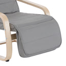 Poltrona Relax con Poggiapiedi a 5 Livelli in Legno di Betulla Grigio