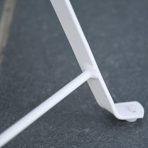 online Set Tavolino e 2 Sedie Pieghevoli da Giardino in Metallo Bianco