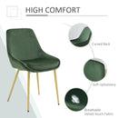 Sedia Imbottita 49x57,5x81 cm in Tessuto Vellutato Verde