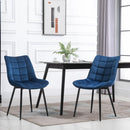 Set 2 Sedie Imbottite 46x58,5x85,5 cm in Tessuto Vellutato Blu