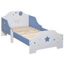 Struttura Letto Singolo per Bambini 143x74x59 cm in Compensato di Pioppo Blu e Bianco