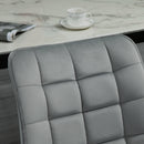 Set 2 Sedie Imbottite 46x58,5x85,5 cm in Tessuto Vellutato Grigie