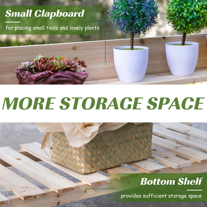 Banco da Lavoro per Giardinaggio 100x45x140 cm in Legno Naturale