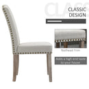 Set 2 Sedie Imbottite 51x64x99,5 cm in Tessuto  Grigio chiaro