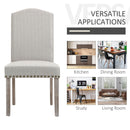 Set 2 Sedie Imbottite 51x64x99,5 cm in Tessuto  Grigio chiaro