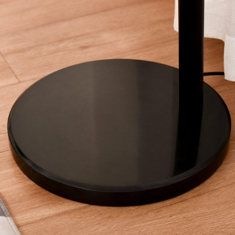 Lampada da Terra con 3 Paralumi E27 H205 cm in Metallo Nero e Bianco