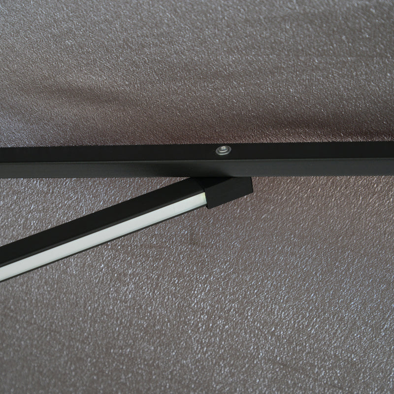 Ombrellone da Giardino Decentrato Ø2,95m in Acciaio Grigio e Nero