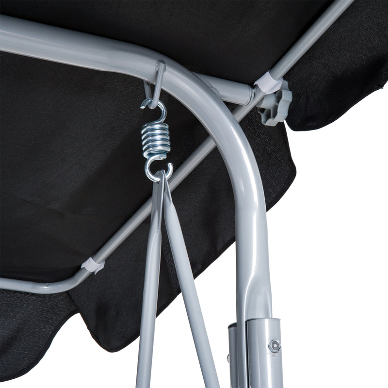 Dondolo 3 Posti da Giardino 170x110x153 cm in Acciaio Nero e Argento