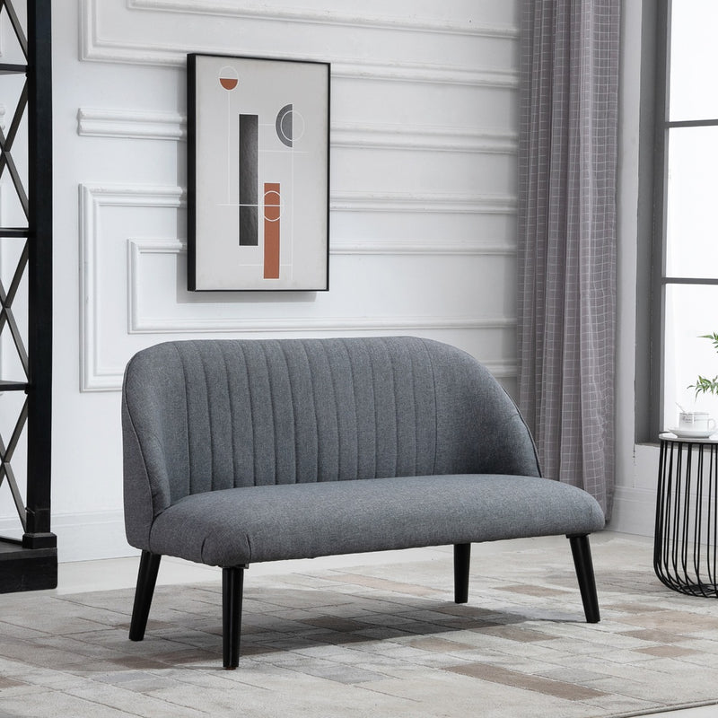 Divano 2 Posti 114x57x70 cm in Tessuto Grigio