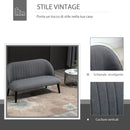 Divano 2 Posti 114x57x70 cm in Tessuto Grigio