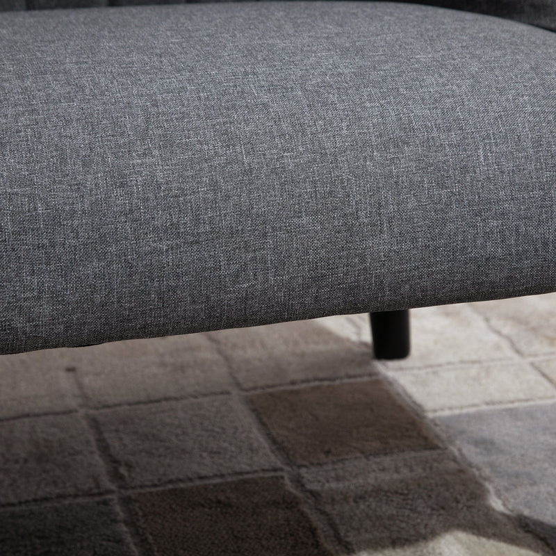 Divano 2 Posti 114x57x70 cm in Tessuto Grigio