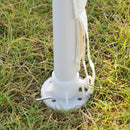 Gazebo da Giardino Pieghevole con Zanzariera 595x295x255 cm in Metallo e Tessuto Bianco