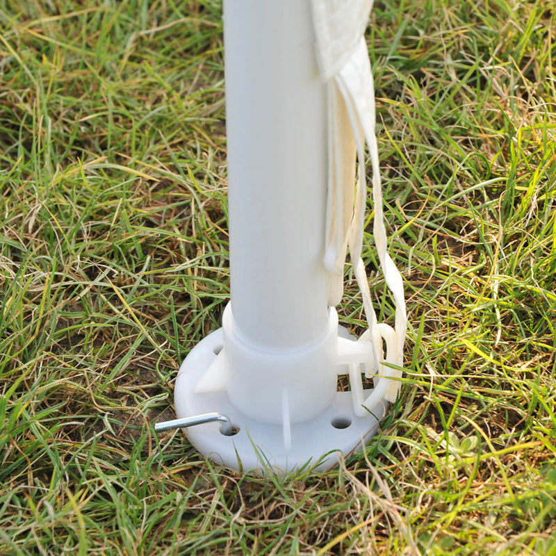 Gazebo da Giardino Pieghevole con Zanzariera 595x295x255 cm in Metallo e Tessuto Bianco