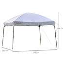 Gazebo da Giardino Pieghevole 3x3m in Tessuto Oxford Bianco