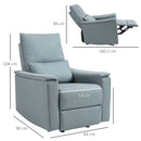 Poltrona Relax Reclinabile Manuale in Tessuto Grigio-Verde