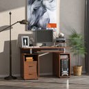 Scrivania da Ufficio Porta PC 120x55x85 cm in Legno Marrone Noce