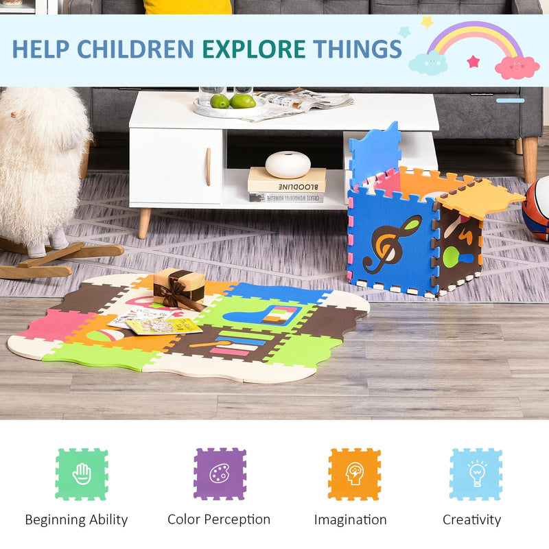 Tappeto Puzzle 25 Pezzi 120x90,5x1 cm in EVA Multicolore