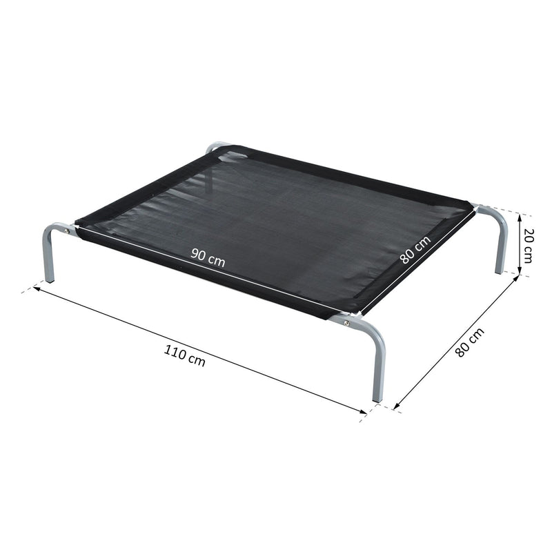 Brandina Portatile per Cani 110x80x20 cm Fino a 22Kg in Metallo e Tessuto a Rete Nero