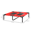 Brandina Portatile per Cani 78x68x20 cm Fino a 18Kg in Metallo e Tessuto Oxford Rosso