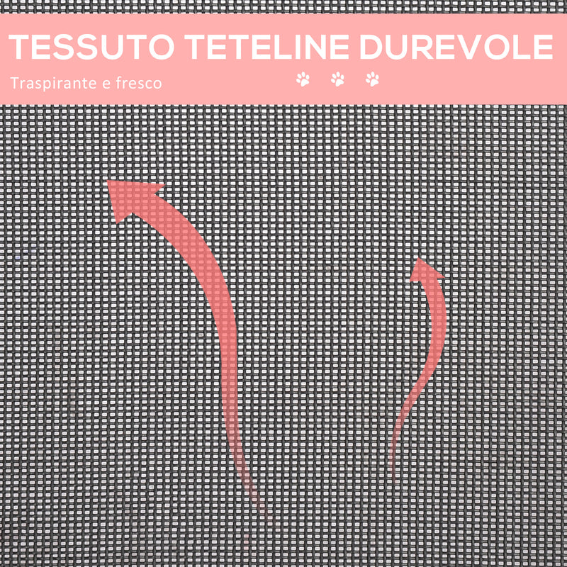 Brandina Portatile per Cani 78x68x20 cm Fino a 18Kg in Metallo e Tessuto Oxford Rosso