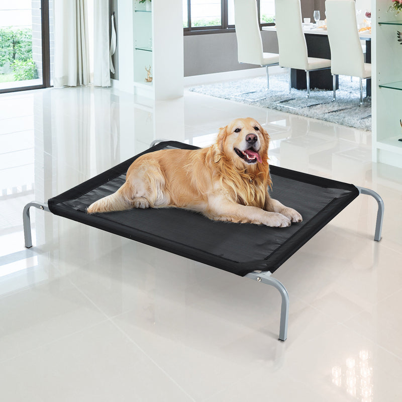 Brandina Portatile per Cani 110x80x20 cm Fino a 31,8Kg in Metallo e Tessuto a Rete Nero