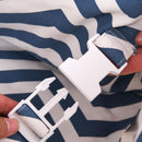 Seggiolino Altalena per Bambini 40x40 cm in Legno e Tessuto Cotone Blu e Bianco