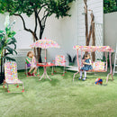 Lettino Prendisole Pieghevole per Bambini 118x40x24 cm in Metallo e Poliestere Rosa