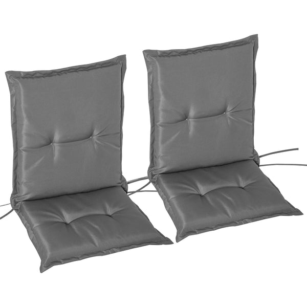 online Set 2 Cuscini per Serdie da Giardino 100x48 cm con Schienale Alto in Poliestere Grigio Scuro