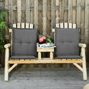 Set 2 Cuscini per Serdie da Giardino 100x48 cm con Schienale Alto in Poliestere Grigio Scuro