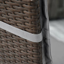 Set 2 Cuscini per Serdie da Giardino 100x48 cm con Schienale Alto in Poliestere Grigio Scuro