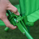 Set Tavolino e 2 Sedie Pieghevoli da Giardino per Bambini con Ombrello Verde Rana