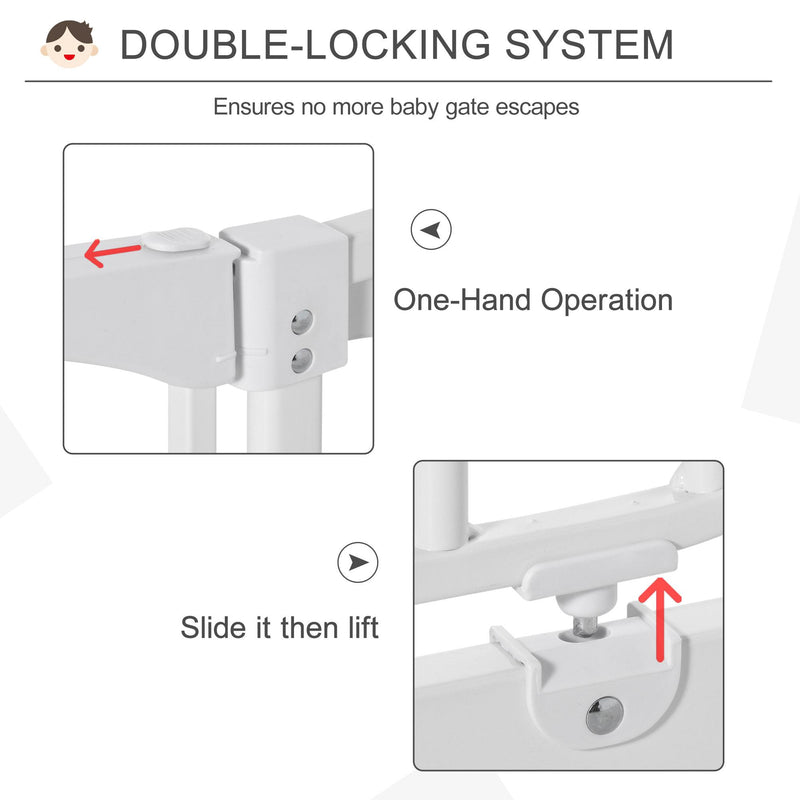 Cancelletto Bambini Barriera di Protezione 96x72,5 cm in Metallo Bianco
