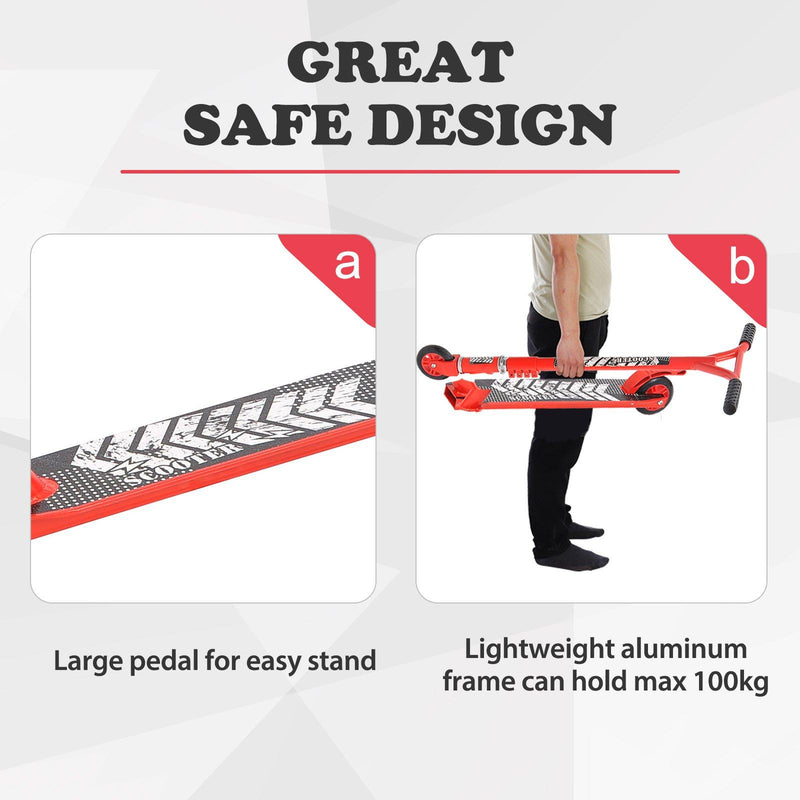 Monopattino 2 Ruote Pieghevole in Alluminio Rosso