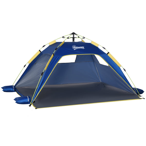 prezzo Tenda da Spiaggia Pop Up 220x173x120 cm con Finestre in Poliestere Blu
