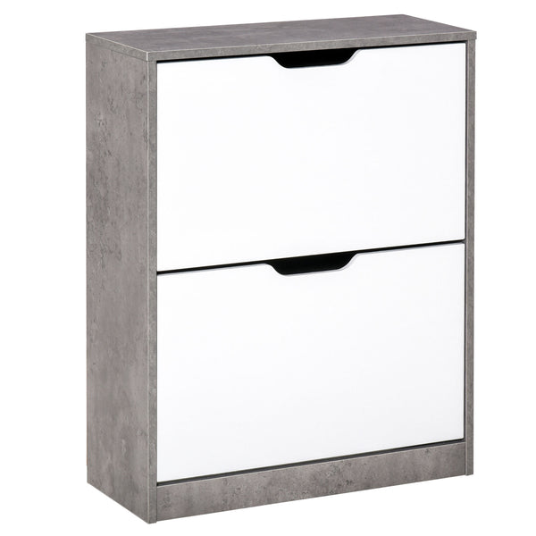 prezzo Mobile Scarpiera 2 Ante 62,5x24x81 cm per 8 Paia di Scarpe Grigio e Bianco