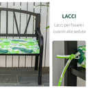 Set 2 Cuscini per Dondolo e Panchine 120x50x5 cm in Poliestere Verdi