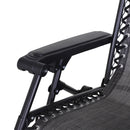 Sedia Sdraio Zero Gravity Reclinabile Pieghevole con Tettuccio e Portabicchieri in Textilene Grigio