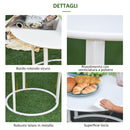 Set 2 Tavoli da Giardino Sovrapponibili Ø70 cm e Ø50 cm in Ferro Bianco