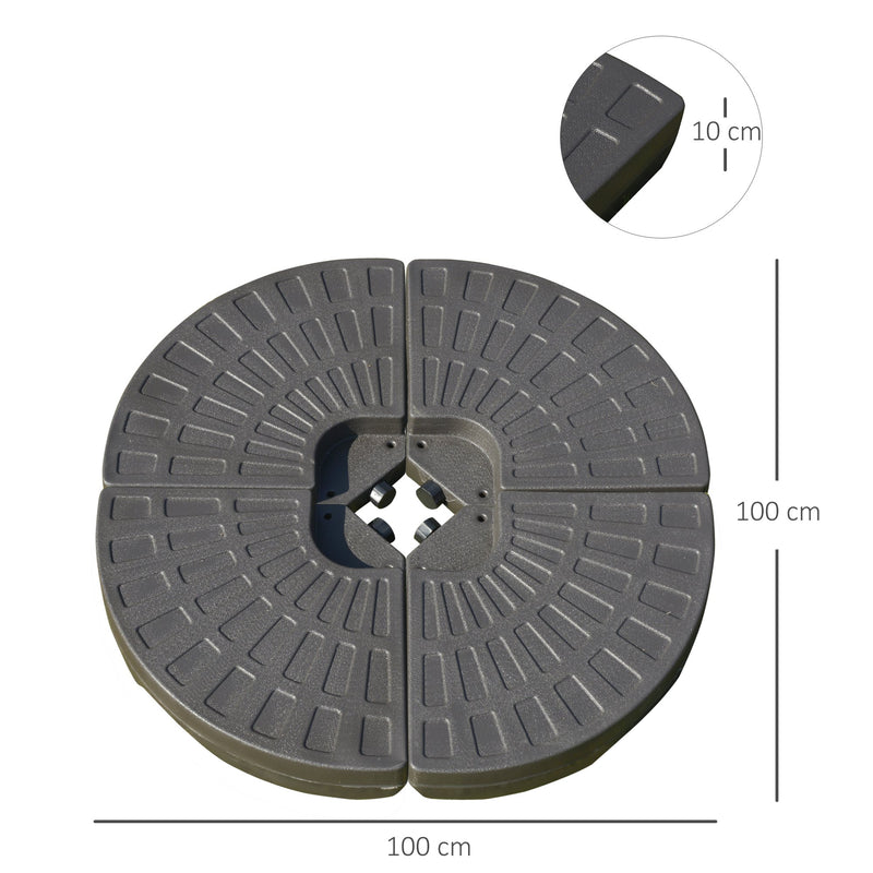 Base per Ombrellone da Giardino Ø100x10,5 cm in HDPE Marrone