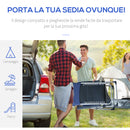 Sedia Sdraio Pieghevole Reclinabile Imbottita 90x65x110 cm in Metallo e Poliestere Blu