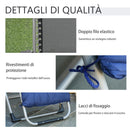 Sedia Sdraio Pieghevole Reclinabile Imbottita 90x65x110 cm in Metallo e Poliestere Blu