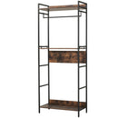 Appendiabiti Scarpiera per Ingresso 80x40x200 cm con Mensole in Metallo e Legno Marrone