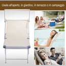 Lettino Prendisole Pieghevole da Giardino in Alluminio e Textilene Beige
