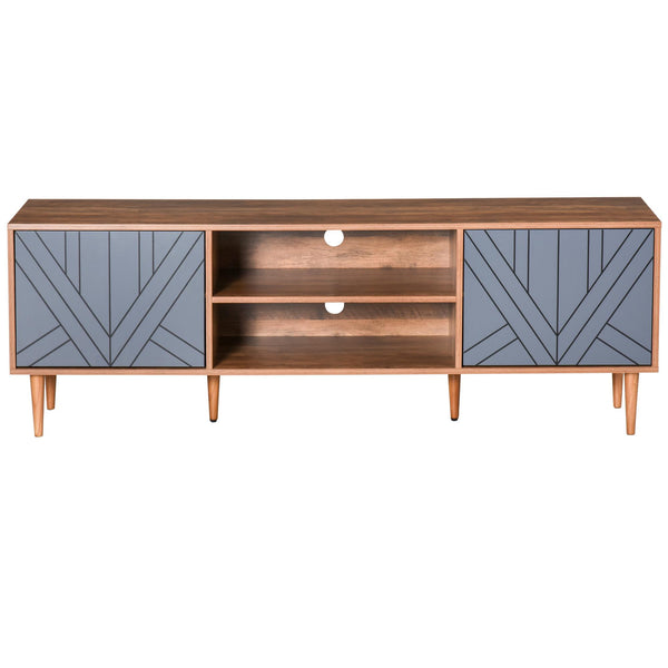 prezzo Mobile TV 160x39,5x55 cm con Ante e Mensole Teak e Grigio