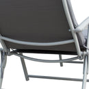 Sdraio da Giardino Pieghevole Reclinabile 137x63,5x100,5 cm in Metallo e con Materassino Grigio