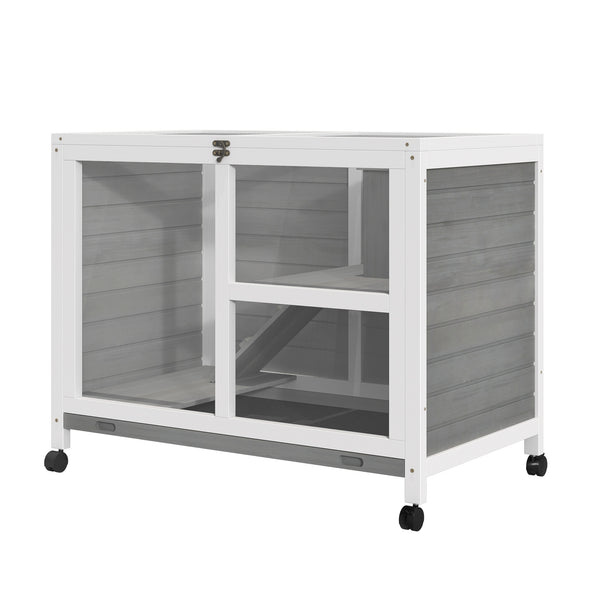 Conigliera da Esterno 2 Livelli 91,5x53,3x73 cm in Legno Grigio prezzo